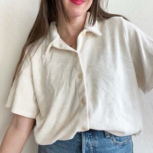 Aritzia Wilfred Free Sunny Shirt Short-sleeve terry button-up